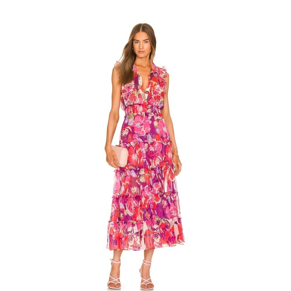 MISA Los Angeles Trina Dress in Lilac Coming up Roses